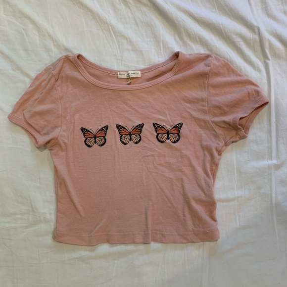 UO pink butterfly shirt - Picture 1 of 3